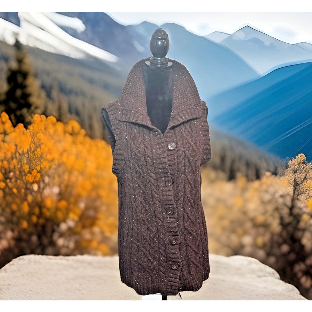 Gander MTN Women L Wool Blend Cardigan Sweater Lagenlook‎ Grandma Cottagecore